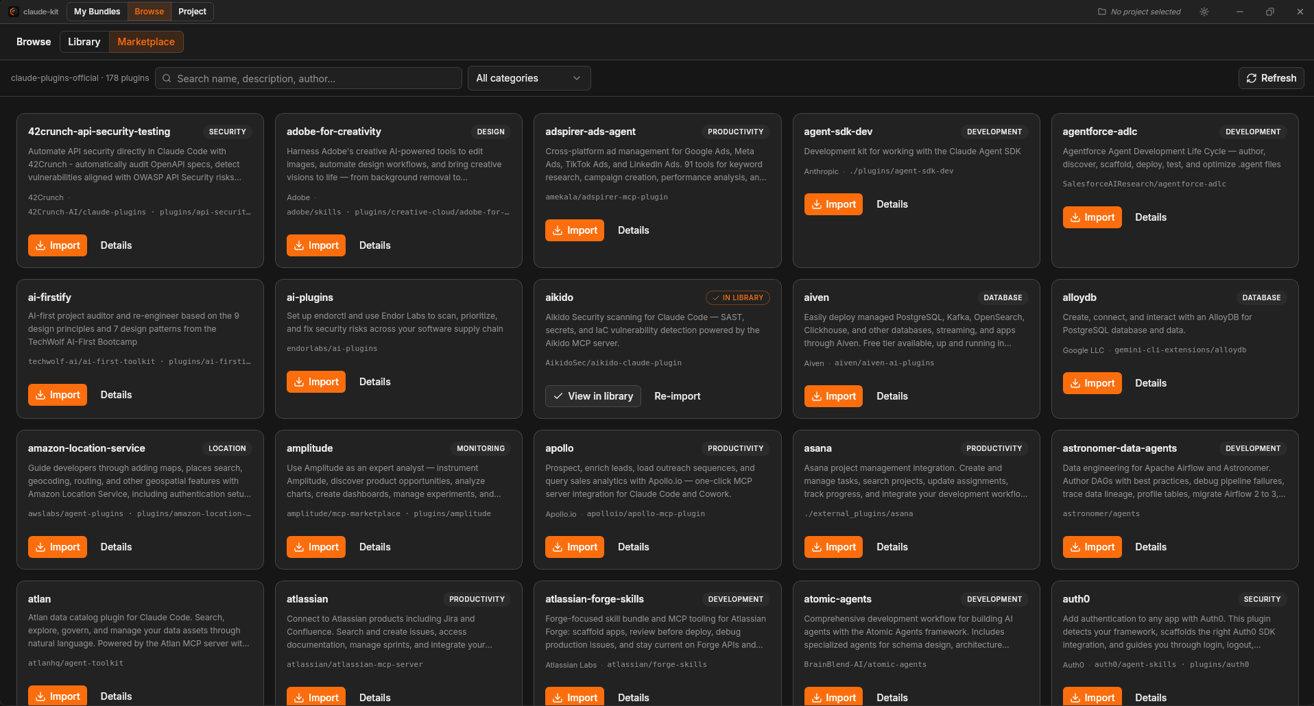 Browse Marketplace โ official plugin catalog